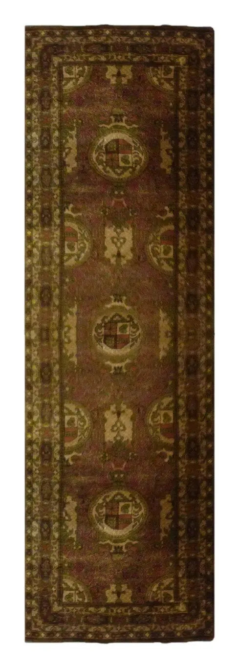 One Of The Kind Indian Hand-Knotted Rug 9'8" X 2'6"